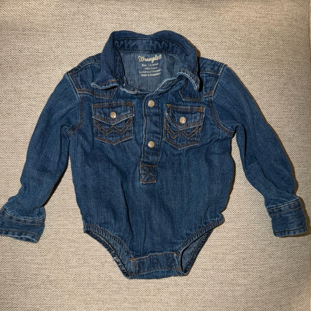 Wrangler Blue Denim Infant Bodysuit